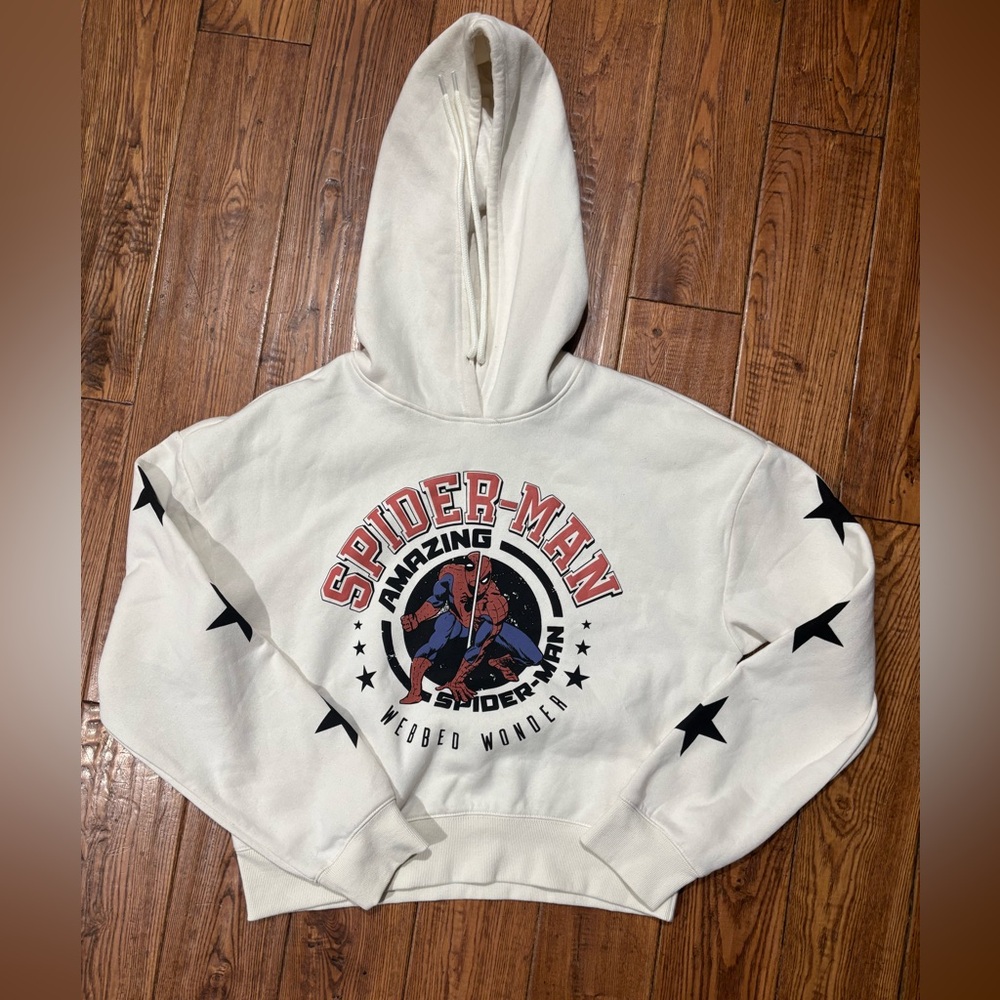 Marvel Cream Hoodie with Red Logo